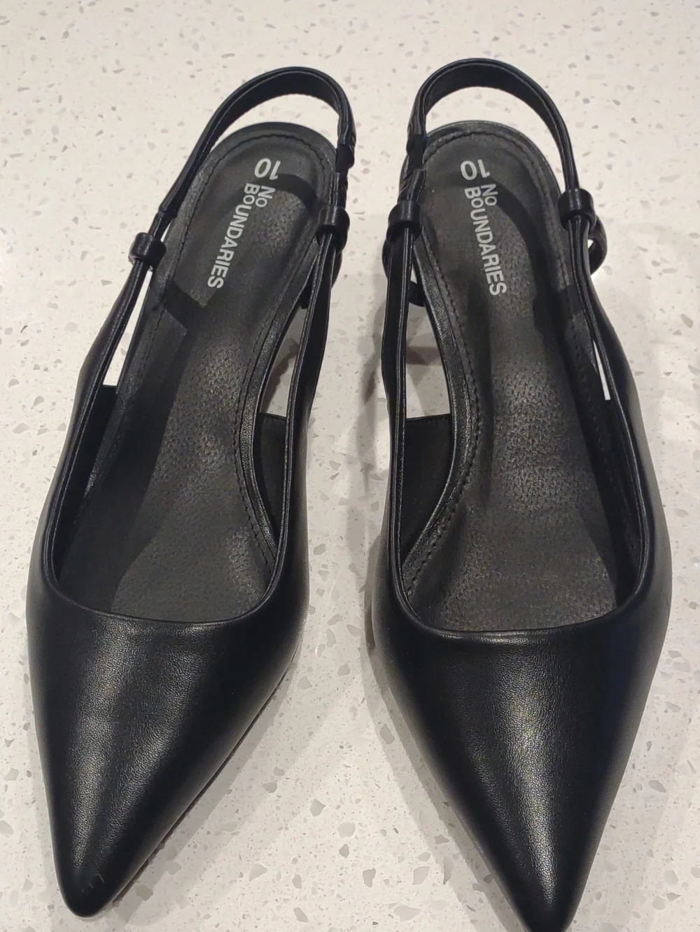 No Boundaries Black Pointed Slingback Heels Women’s Size 10